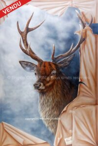 Le cerf – Acrylique sur toile - 60M - VENDU
