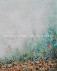 Le muret – Acrylique sur tableau bois - 24cm x 30cm